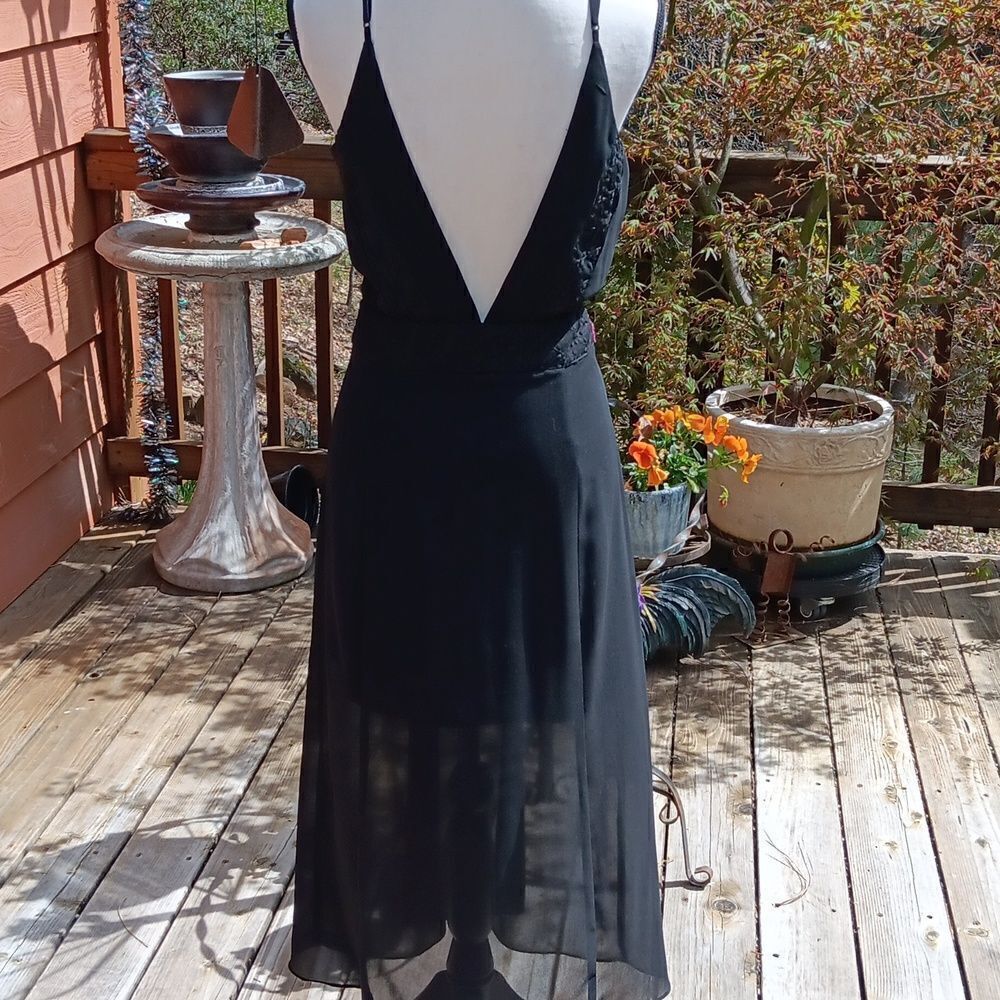 Ladakh Lace and Sheer Black Evening Dress Whimsigoth - Picture 15 of 16